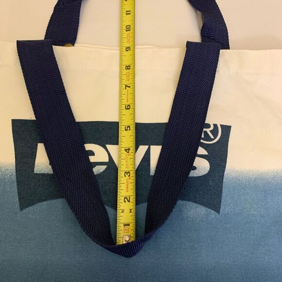 LEVI'S  Two-Tone Blue and Cream Canvas Large Logo Tote bag - Picture 7 of 7